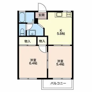エクセル旭II【2階】の間取り