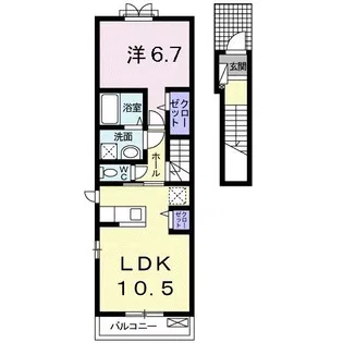 アヴェニュー・白山【2階】の間取り