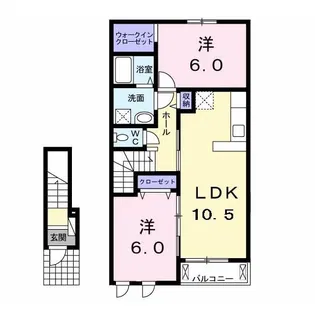 コンフォルターブルB【2階】の間取り