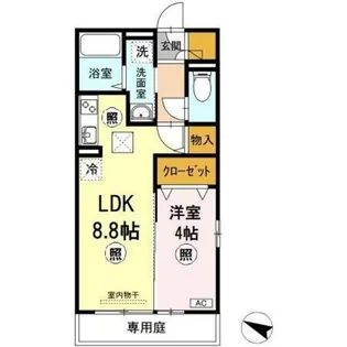 セジュール知空【1階】の間取り