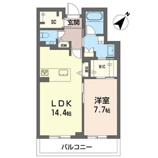 ウィズプラス浦和美園ウエストD棟【2階】の間取り