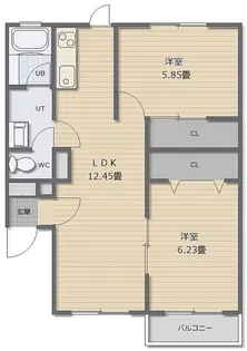 フォレストリーB館【1階】の間取り