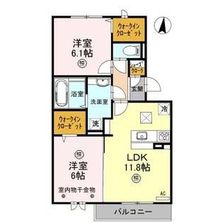 ロイジェントパークスレイクタウン III E【1階】の間取り