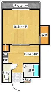 1DKの間取り画像