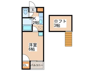カトレア朱雀β【2階】の間取り