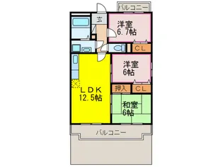ルミエール東大利【2階】の間取り
