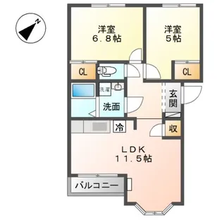 神奈川県小田原市小竹【アパート】の間取り