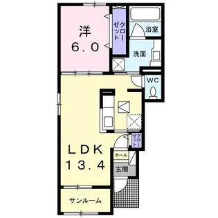 プリムローズ・サノ【1階】の間取り
