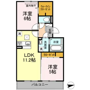岡山県岡山市中区兼基【アパート】の間取り