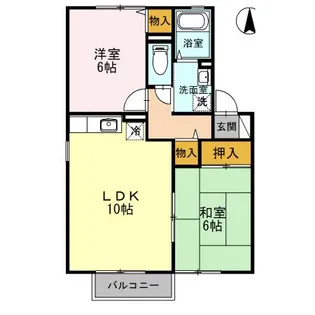 セジュール一ツ木【2階】の間取り