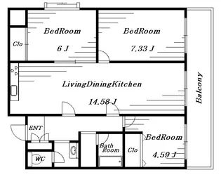 アーバンエクセル蘇我【7階】の間取り