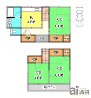 埼玉県所沢市大字下安松【一戸建】の間取り