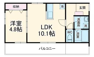 ウエストハイム備後西【3階】の間取り