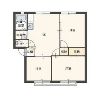 ハーモニーハイツII【1階】の間取り
