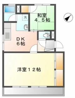 コーポ大坪【1階】の間取り