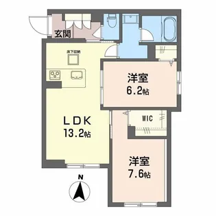 セレーノ野田【1階】の間取り