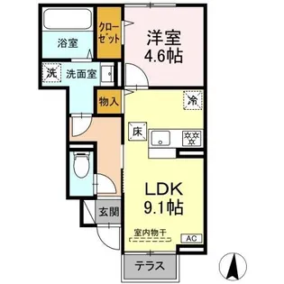 ハニーハイム【1階】の間取り