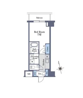 ラクレ神楽坂【6階】の間取り