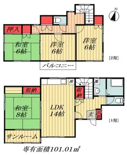 千葉県市川市柏井町1【一戸建】の間取り