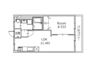 ラムール東二見【4階】の間取り
