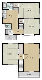 徳島県吉野川市鴨島町喜来【一戸建】の間取り