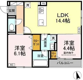 D-residence引野【2階】の間取り