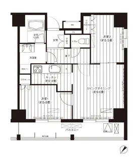 コスモグラン勝どき【3階】の間取り