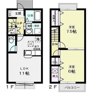 クレール Aの間取り