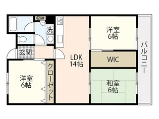 インペリアルハイツ今【4階】の間取り