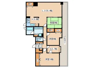 S-FORT中島公園【13階】の間取り