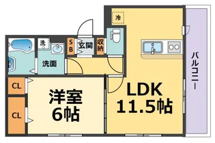 シリエジオ甲子園六番館【2階】の間取り