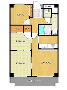 サンメゾン忍海【3階】の間取り