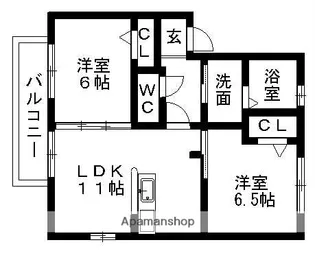 パルケ山口 B棟【2階】の間取り