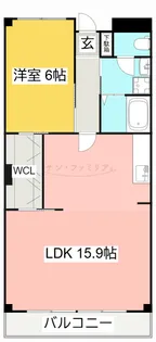 赤岩口グリーンハイツ【3階】の間取り