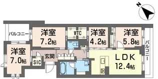 フェリシード野沢【2階】の間取り