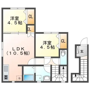 ワイズテラス関屋大川前【2階】の間取り