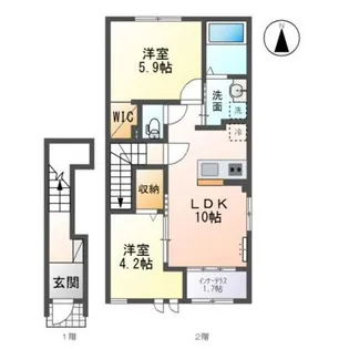 ゴォフル【2階】の間取り