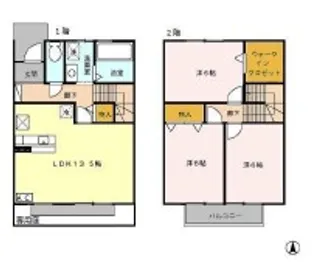 リビングタウン入野 B【1階】の間取り