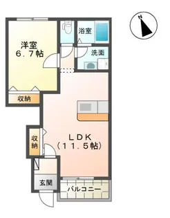 メゾンエスポアール【1階】の間取り