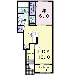 栗原志波姫館 参番館【1階】の間取り
