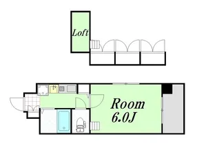 エステムコート梅田茶屋町デュアルスペース【4階】の間取り