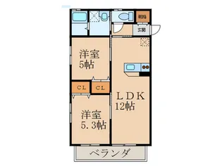 ヴェルデコート・カガヤキ【2階】の間取り