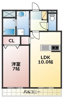 アーバンスペース弓削【4階】の間取り