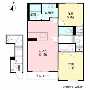 シャーメゾン京町【2階】の間取り