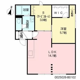 エントピア若葉 B棟【1階】の間取り