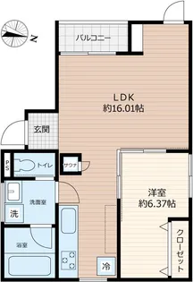 SCENE.Meguro Sauna Residence【2階】の間取り