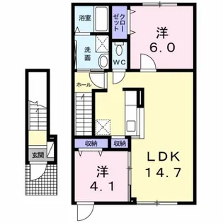 プリモ ピアット【2階】の間取り