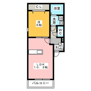 シャルマン笠寺【1階】の間取り