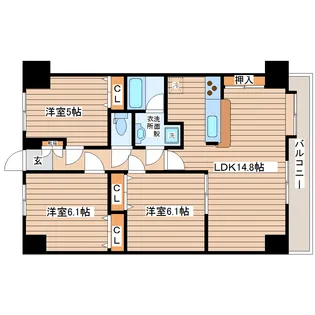 ホクレア仙台【7階】の間取り