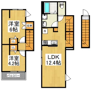 カインドネス小川西町【2階】の間取り
